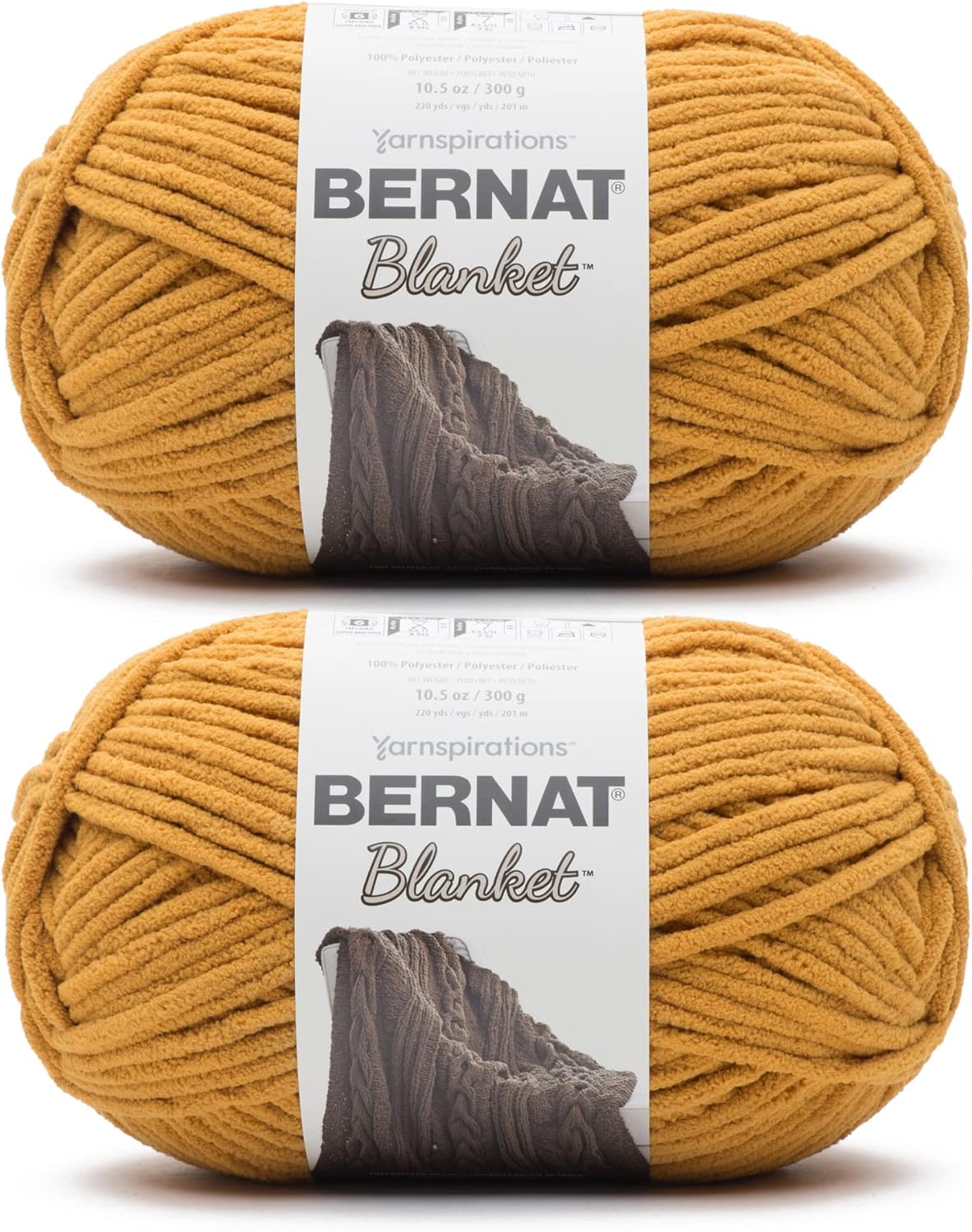 Bernat Blanket Burnt Mustard Yarn for Knitting and Crocheting