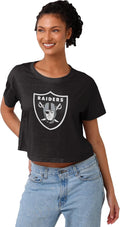 FOCO Women's NFL Team Ladies Fashion Solid Big Logo Crop Top