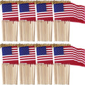 Shimeyao 80 Pack USA Stick Flags 12 x 18 in - Bulk Yard Flags