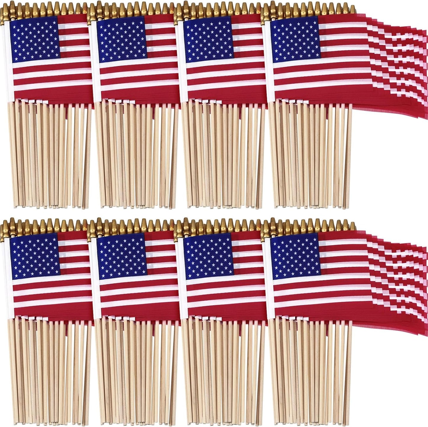 80 Pack USA Stick Flags for 4th of July and Memorial Day Decor