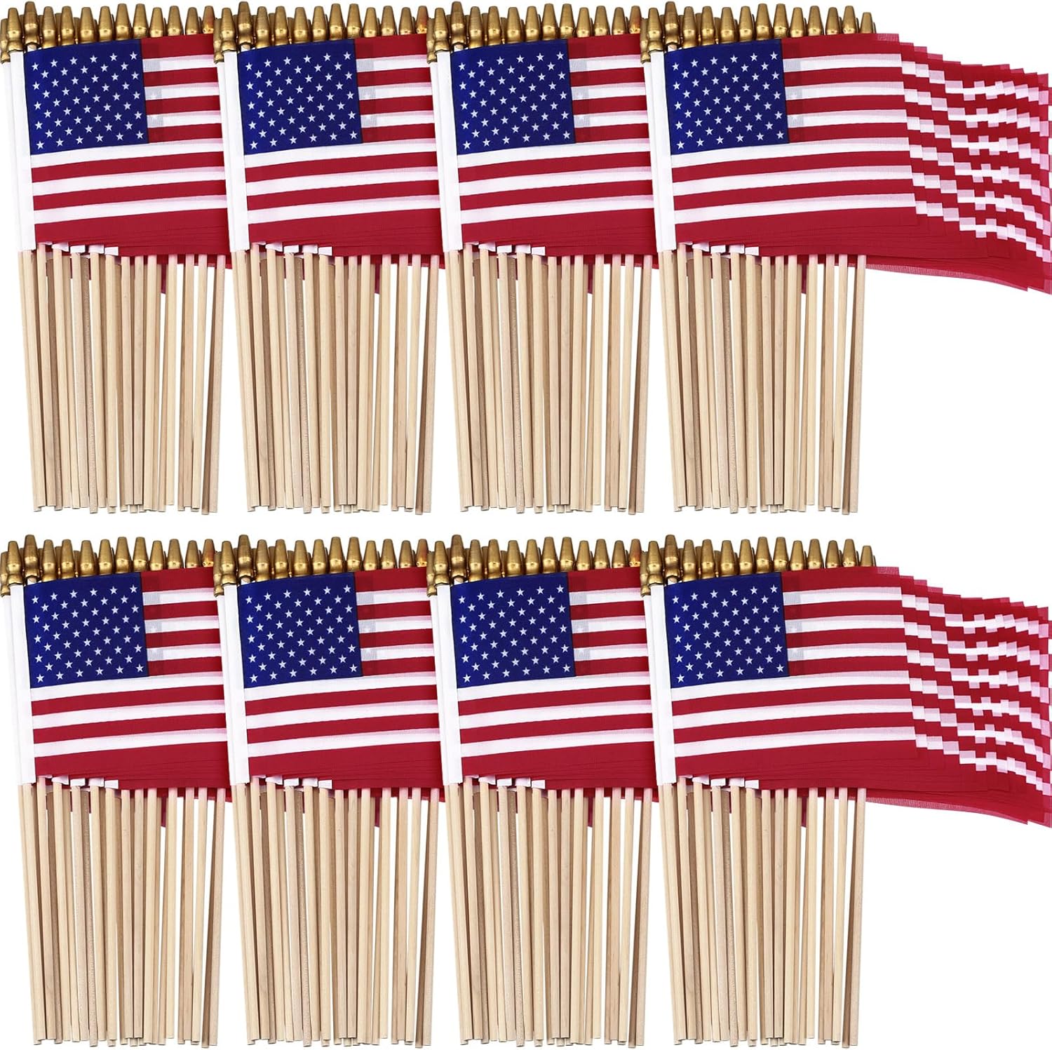 80 Pack USA Stick Flags for 4th of July and Memorial Day Decor