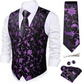 Mens Suit Vest Paisley Silk Jacquard Waistcoat 5PC Set - Versatile
