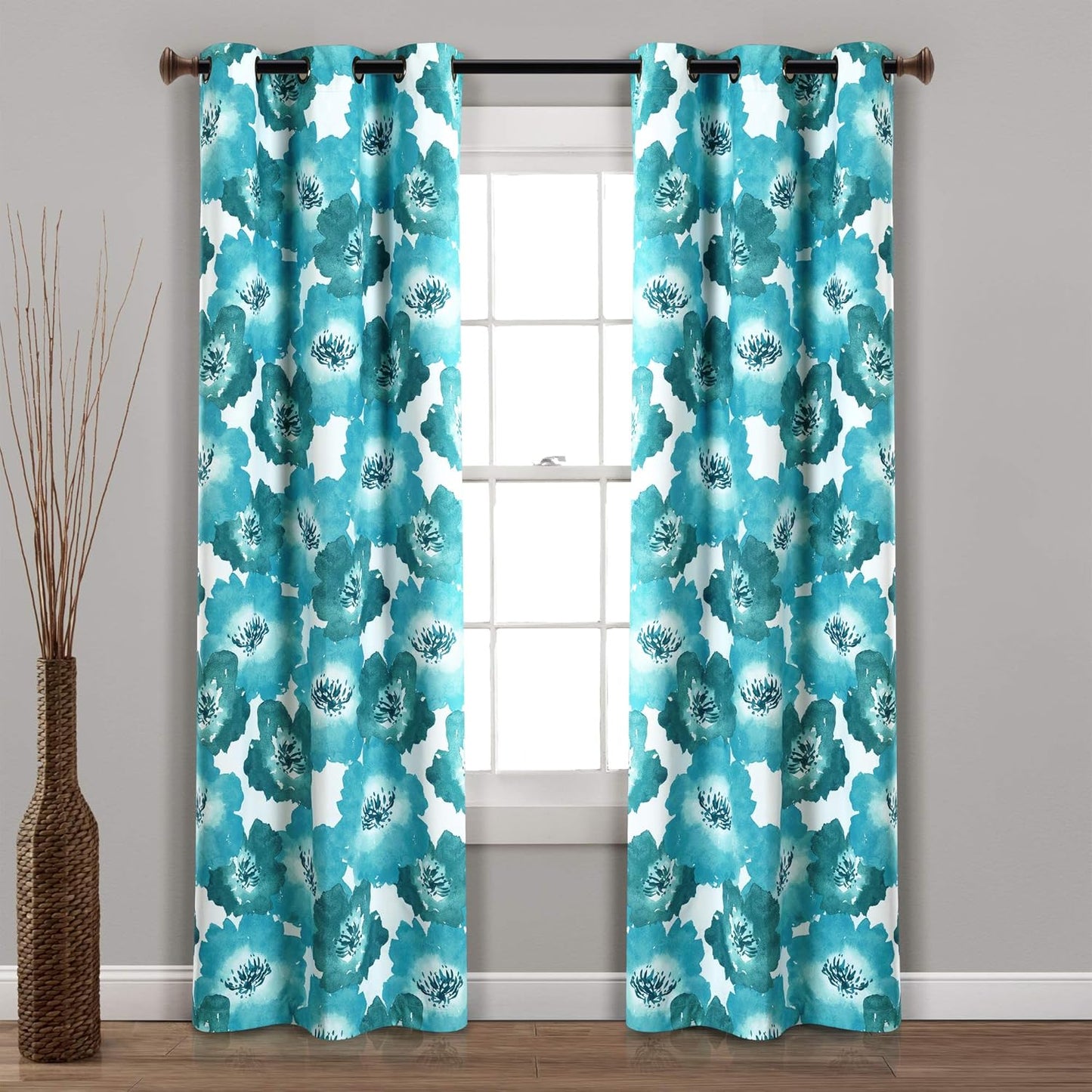 Lush Decor Julie Floral Insulated Blackout Curtains for Home