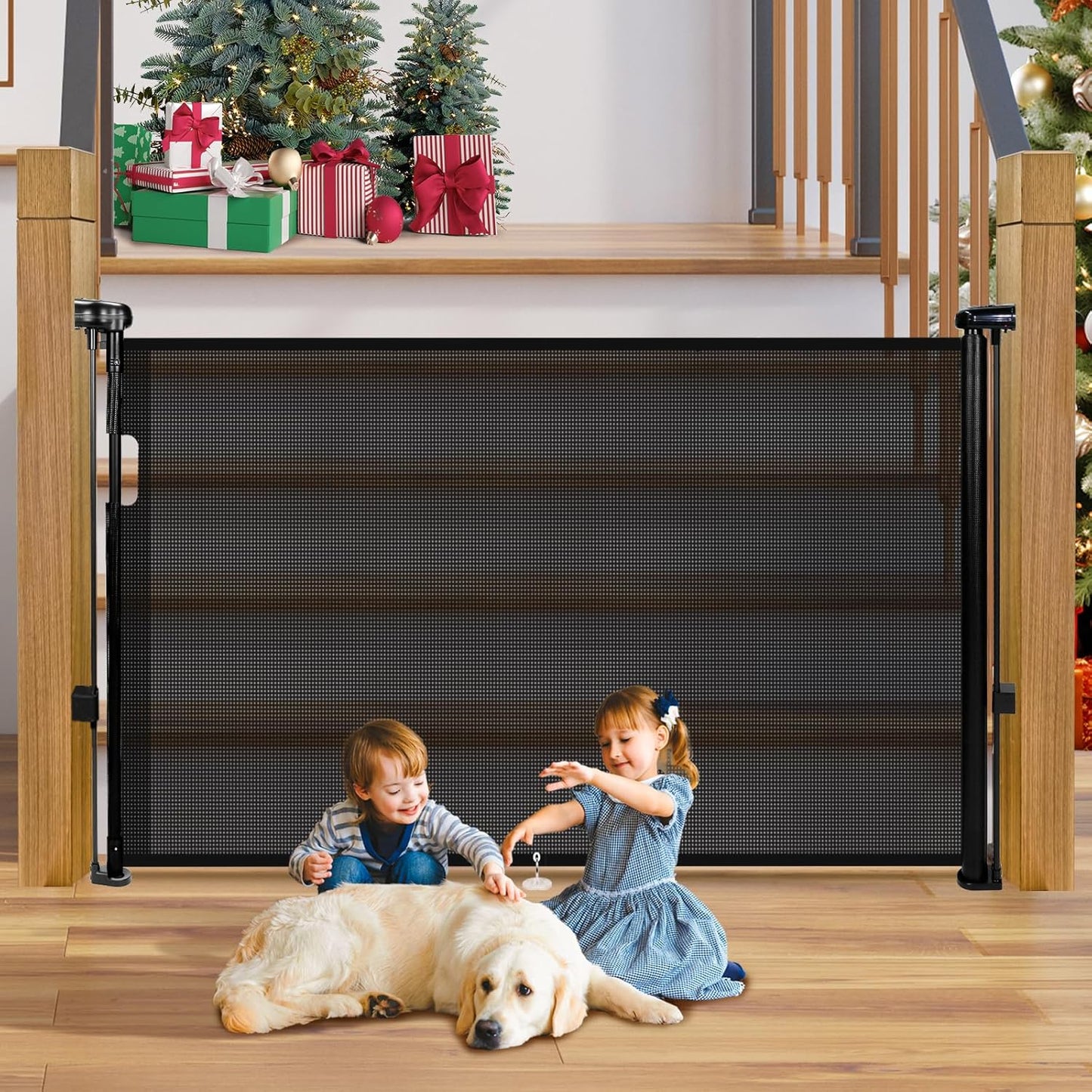 Retractable Baby Gates for Stairs - 55in Wide Safety Gate