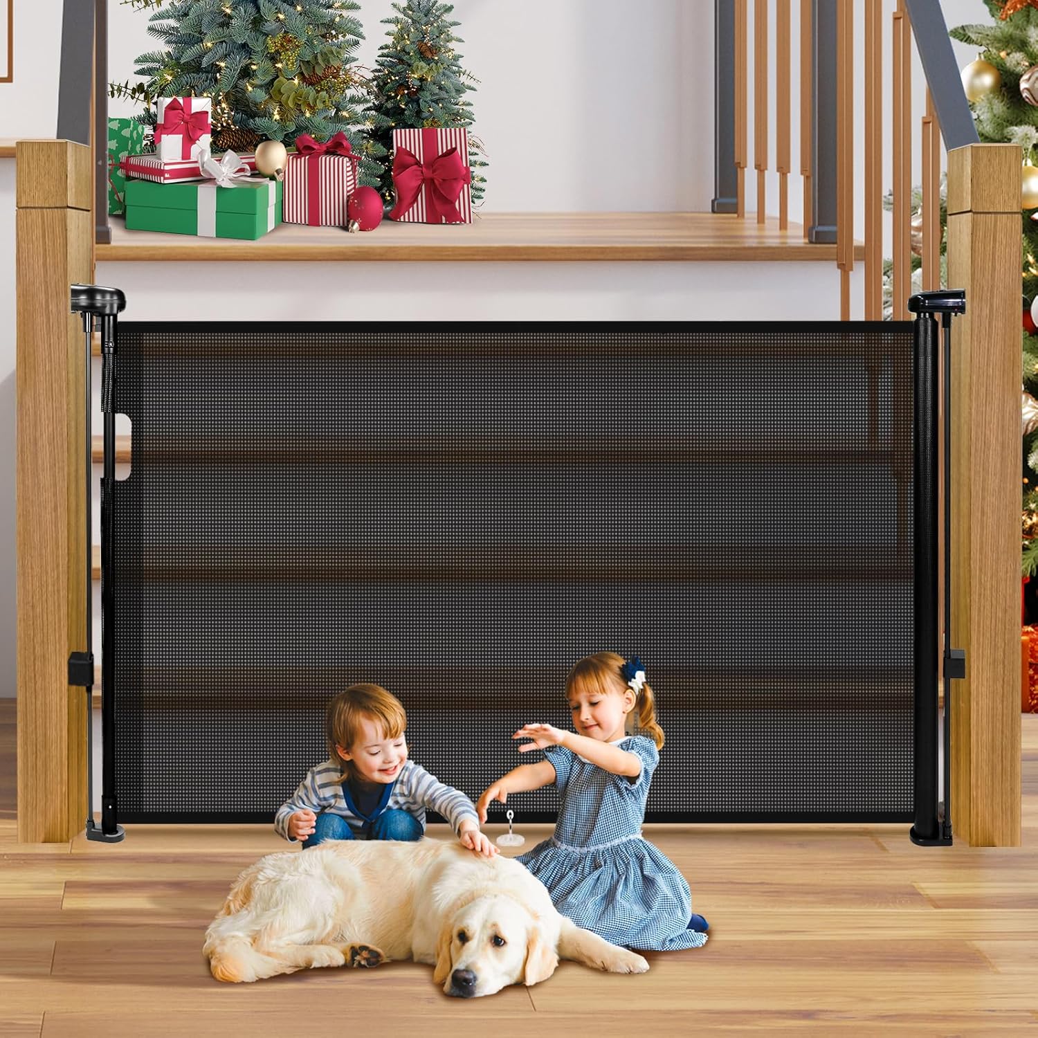 Retractable Baby Gates for Stairs - 55in Wide Safety Gate