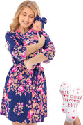 Mom and Baby Matching Robe and Swaddle Set - Maternity Hospital Style