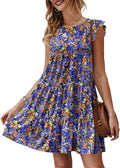 KIRUNDO Women's Summer Babydoll Mini Dress - Flowy Sundress