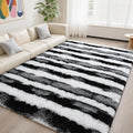 DweIke Extra Large Fluffy Area Rug 6x9 ft - Plush High Pile Contrast