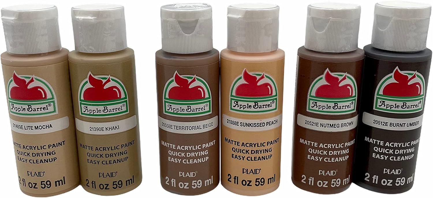 Vibrant Dark Skin Tone Paint Set by Apple Barrel