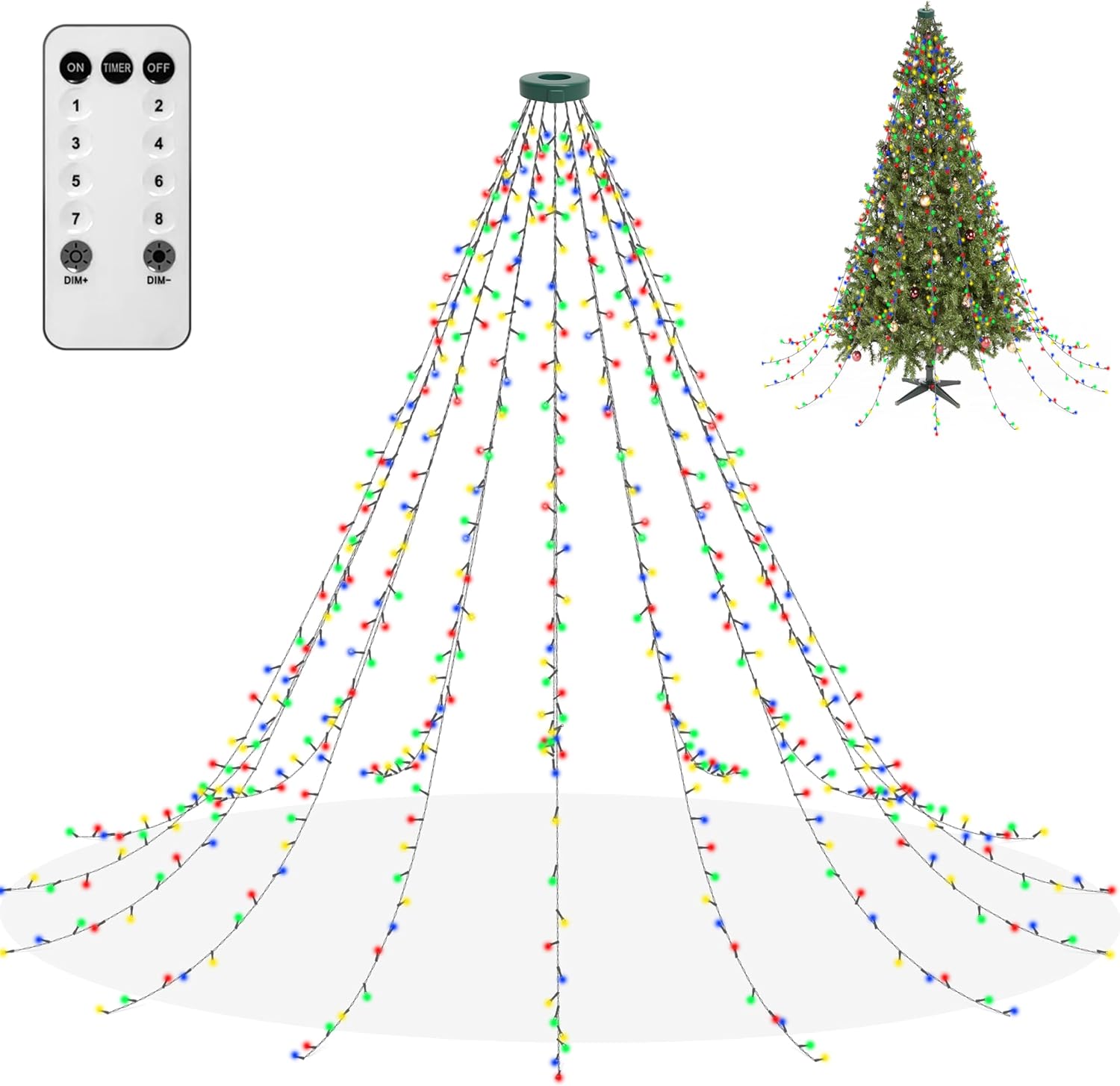 Aneeway Christmas Tree Lights String with 480 LEDs and Remote