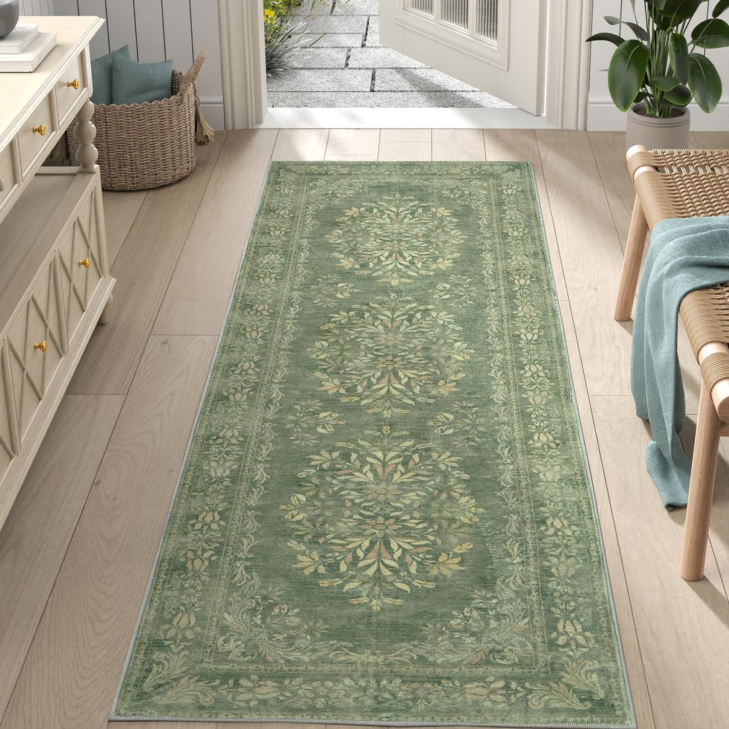 jinchan Hallway Runner Rug 2x8 Vintage Floral Design for Home