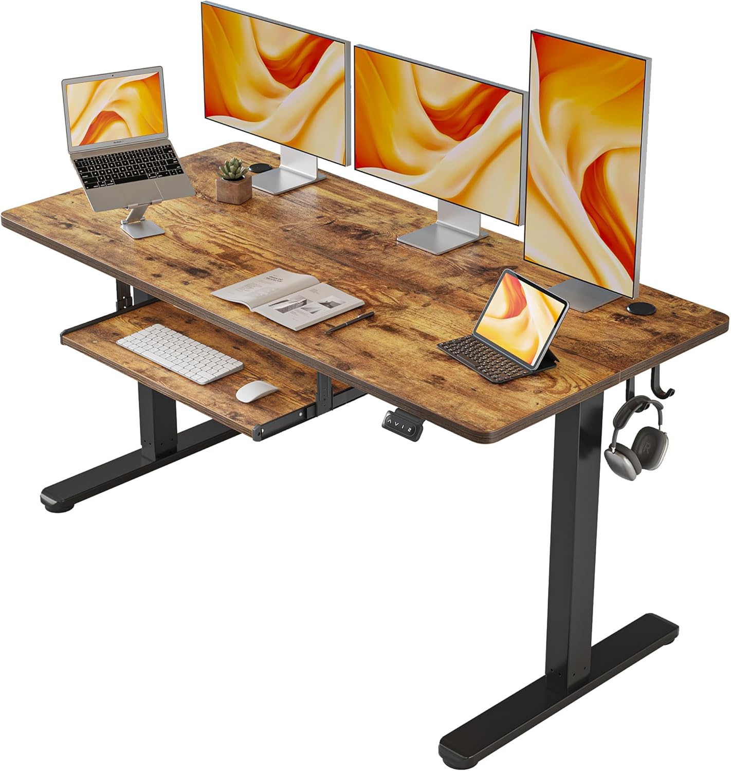 FEZIBO Standing Desk with Keyboard Tray for Ergonomic Comfort