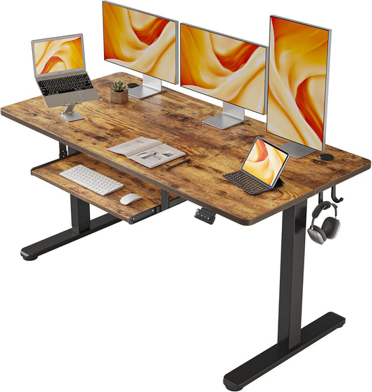 FEZIBO Standing Desk with Keyboard Tray for Ergonomic Comfort