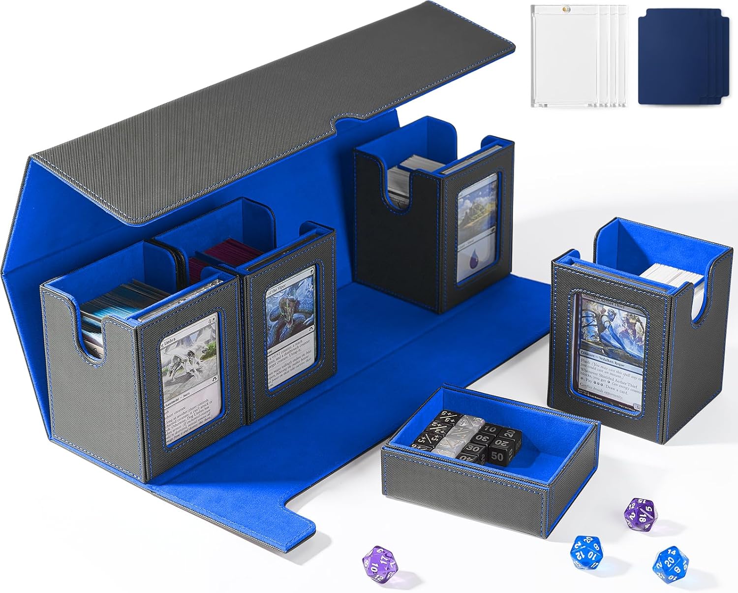 Card Deck Box for MTG with Commander Display - 5 in 1 Case