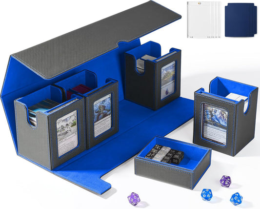 Card Deck Box for MTG with Commander Display - 5 in 1 Case