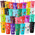 Christmas Tumblers 30 Pack 24 oz Reusable Holiday Cups - Party Ready