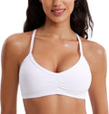 CRZ YOGA Butterluxe Womens Ruched V Neck Sports Bra - Ultra Soft Yoga