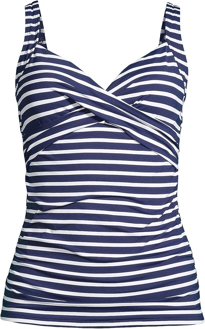 Lands' End Women's Wrap Underwire Tankini Top Swimsuit Review