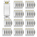 Single Pole Light Switch Decorative Paddle Rocker - 50 Pack