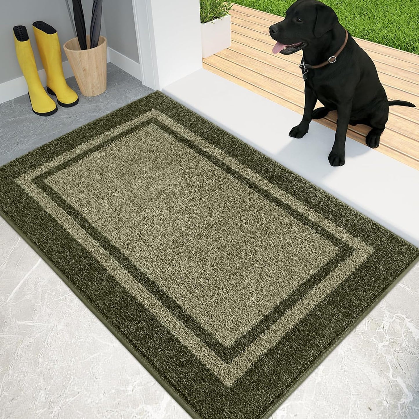 PURRUGS Dirt Trapping Door Mat for Muddy Wet Shoes and Paws