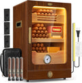 Cigar Humidor Desktop Cabinet with LED Light Control - Stylish Storage