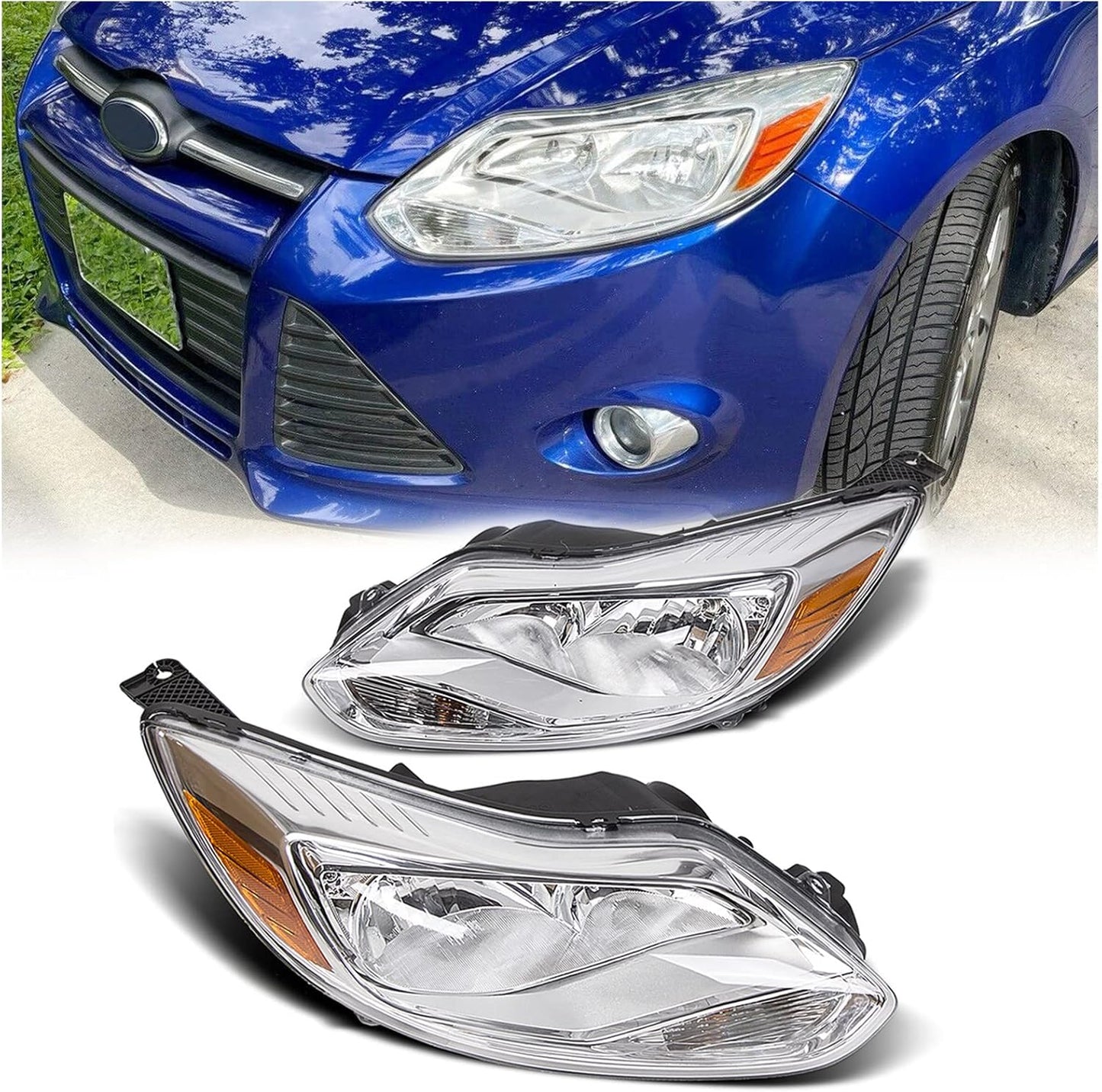 ECOTRIC Headlights Assembly for 2012-2014 Ford Focus