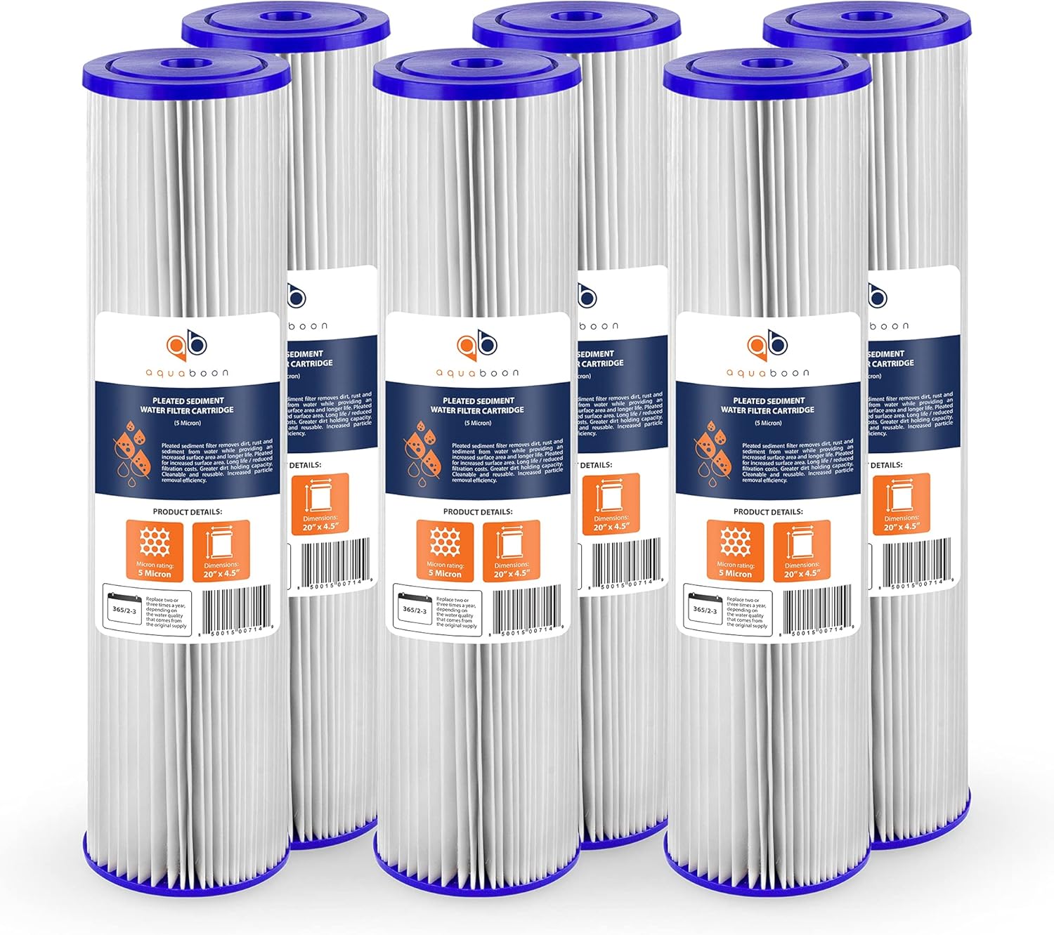 Aquaboon 5 Micron 20 x 4.5 Whole House Water Filter Cartridge