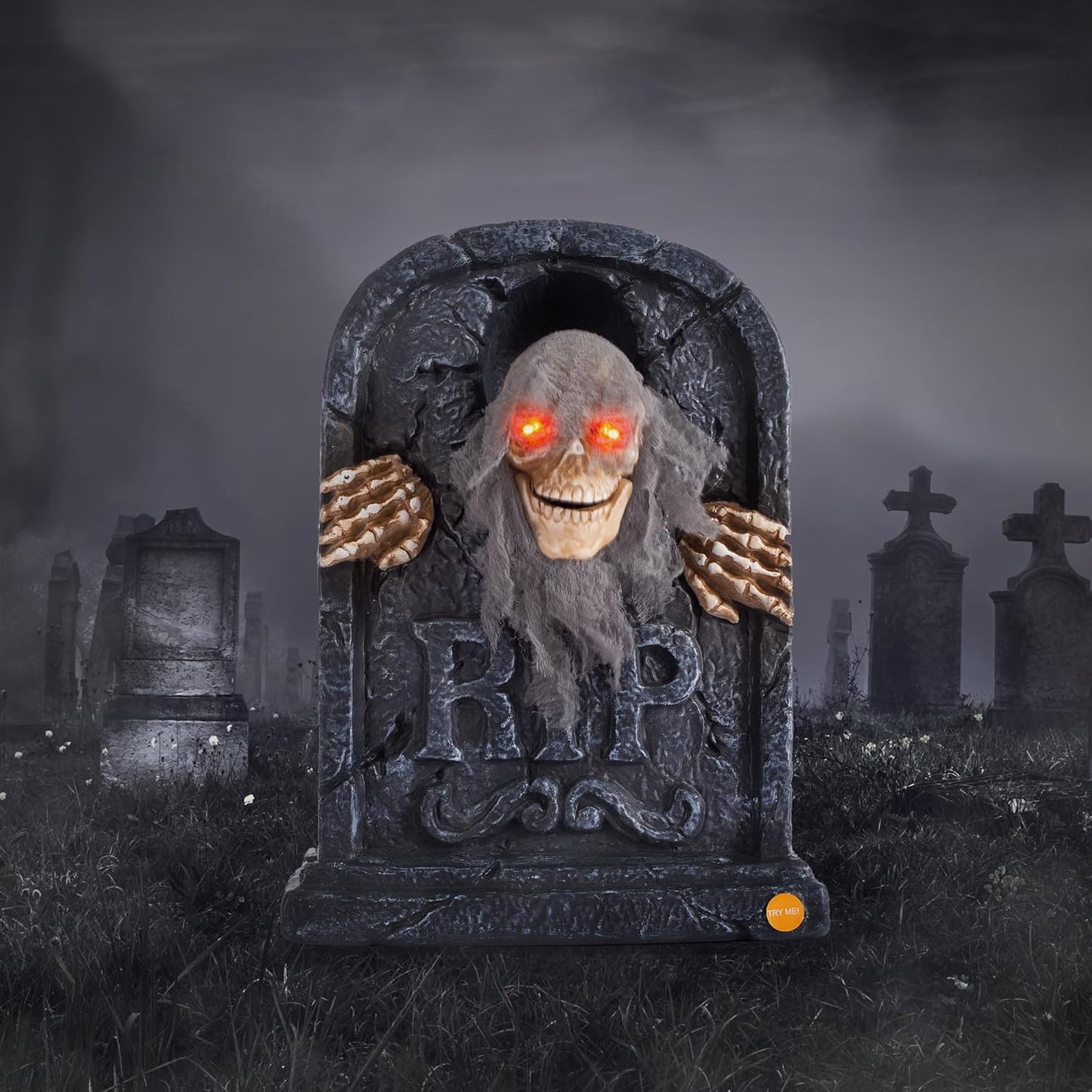 Halloween Animatronic Zombie Tombstone Scary Skeleton Decor