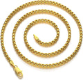 925 Sterling Silver Box Chain Necklace for Men - 3mm Diamond Cut