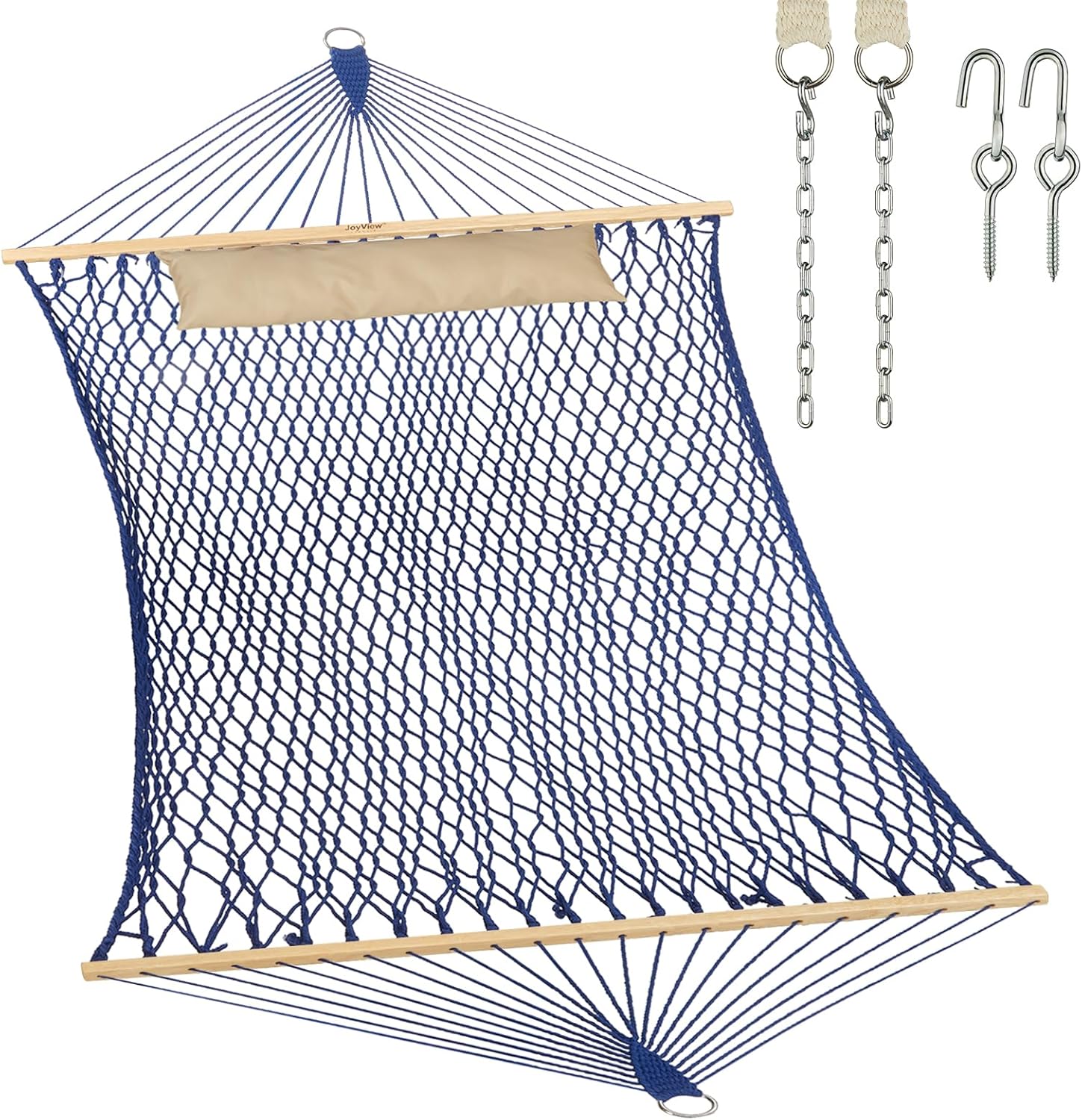 JoyView Traditional Rope Double Hammock for Outdoor Relaxation