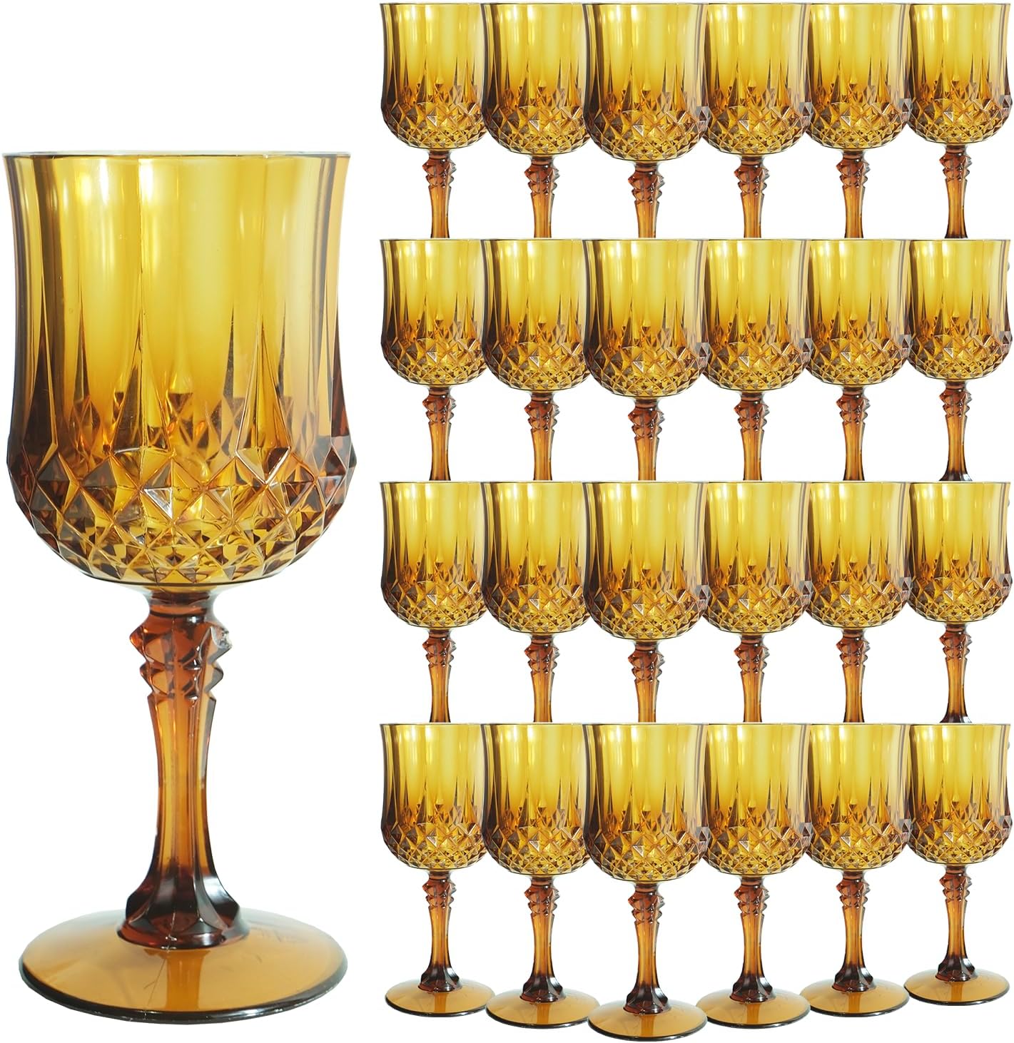 Vintage Style Plastic Wine Glasses for Elegant Celebrations