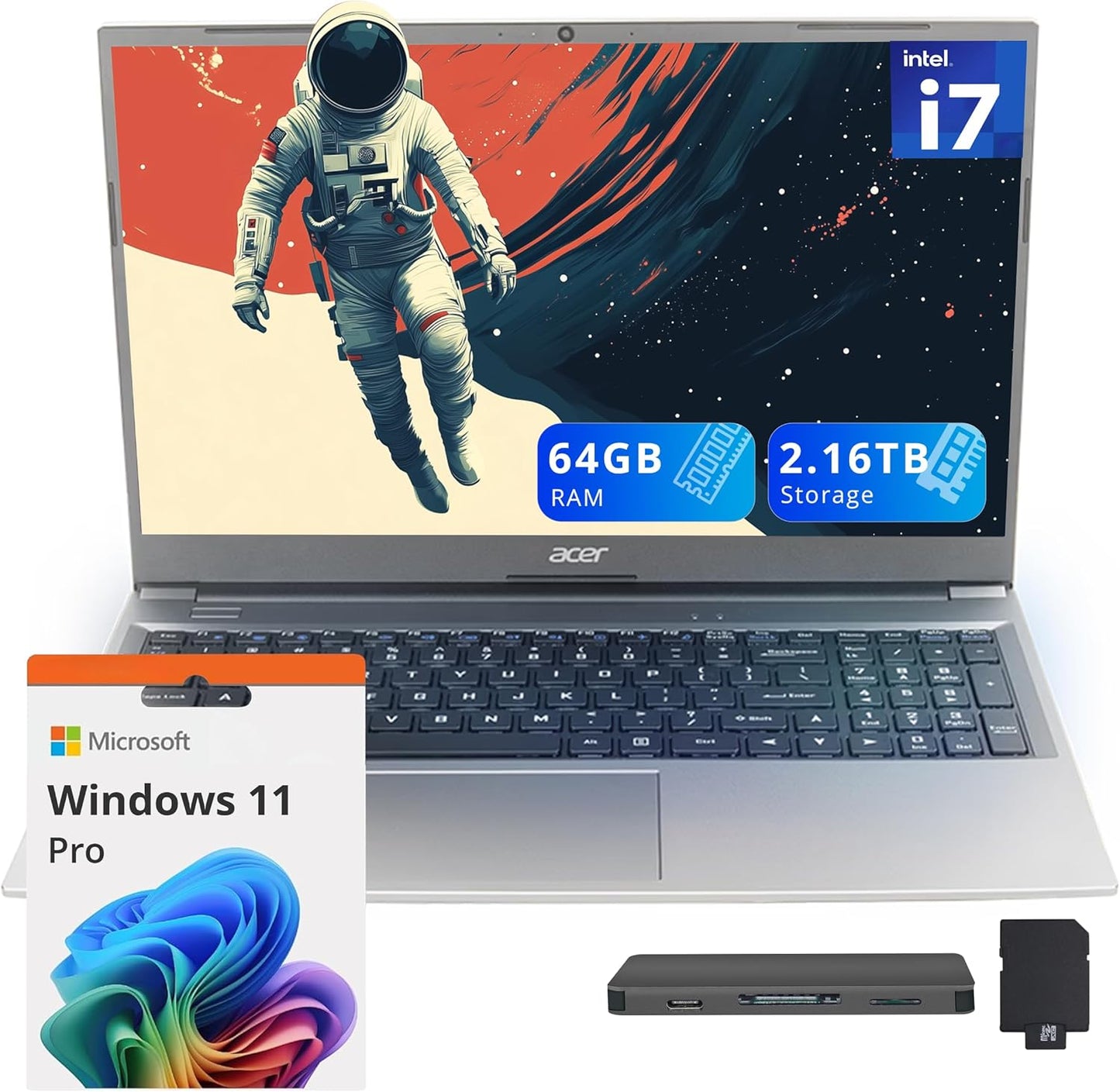 acer Aspire Lite 15.6 FHD Laptop with Intel i7 and 64GB RAM
