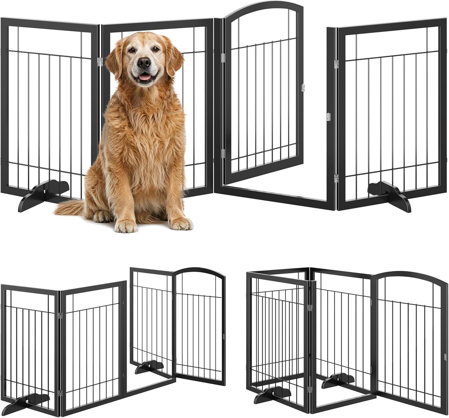 Vantas Folding Pet Gate 96 Wide 30 Tall No-Assembly Design