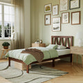 Twin Bed Frame with Headboard - Solid Wood Twin Bed Frame Walnut