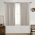 100% Blackout Curtains 45 in Long 2 Panels Set - Linen Look Thermal