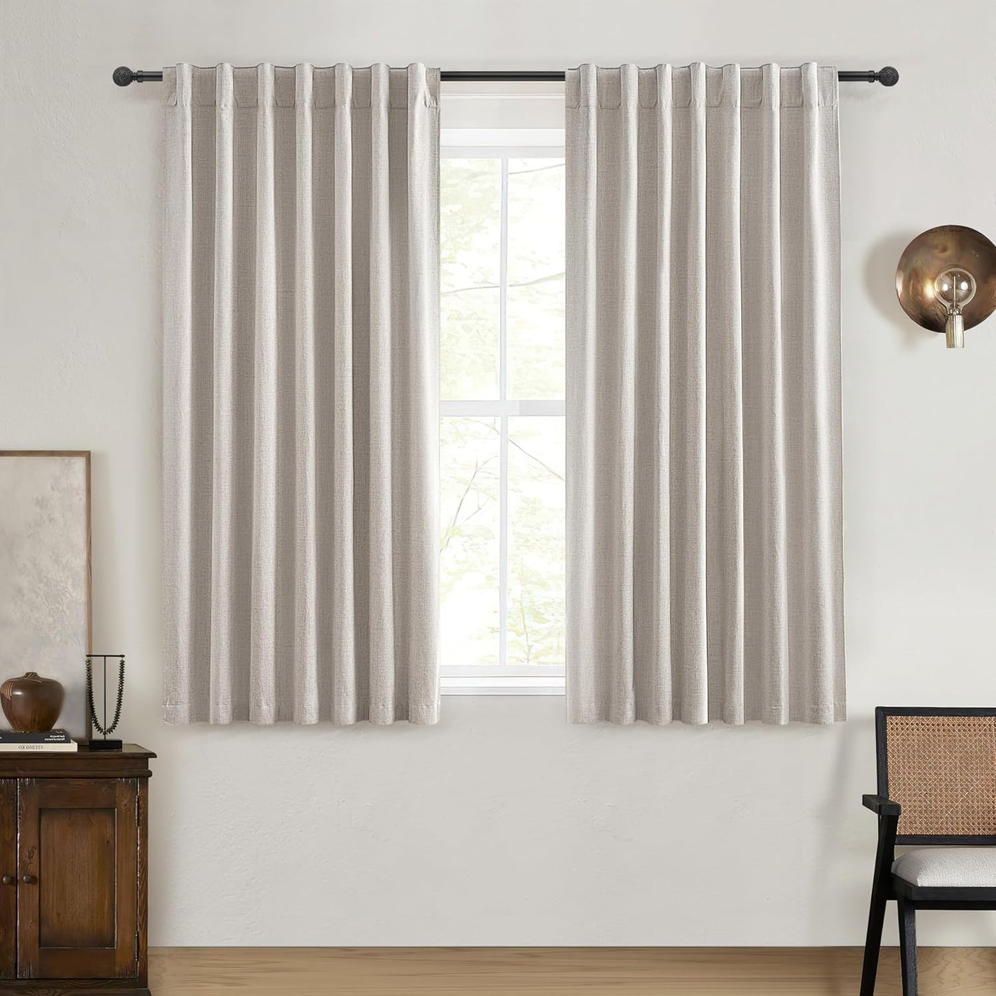 100% Blackout Curtains 45 Inches Long for Modern Home Decor