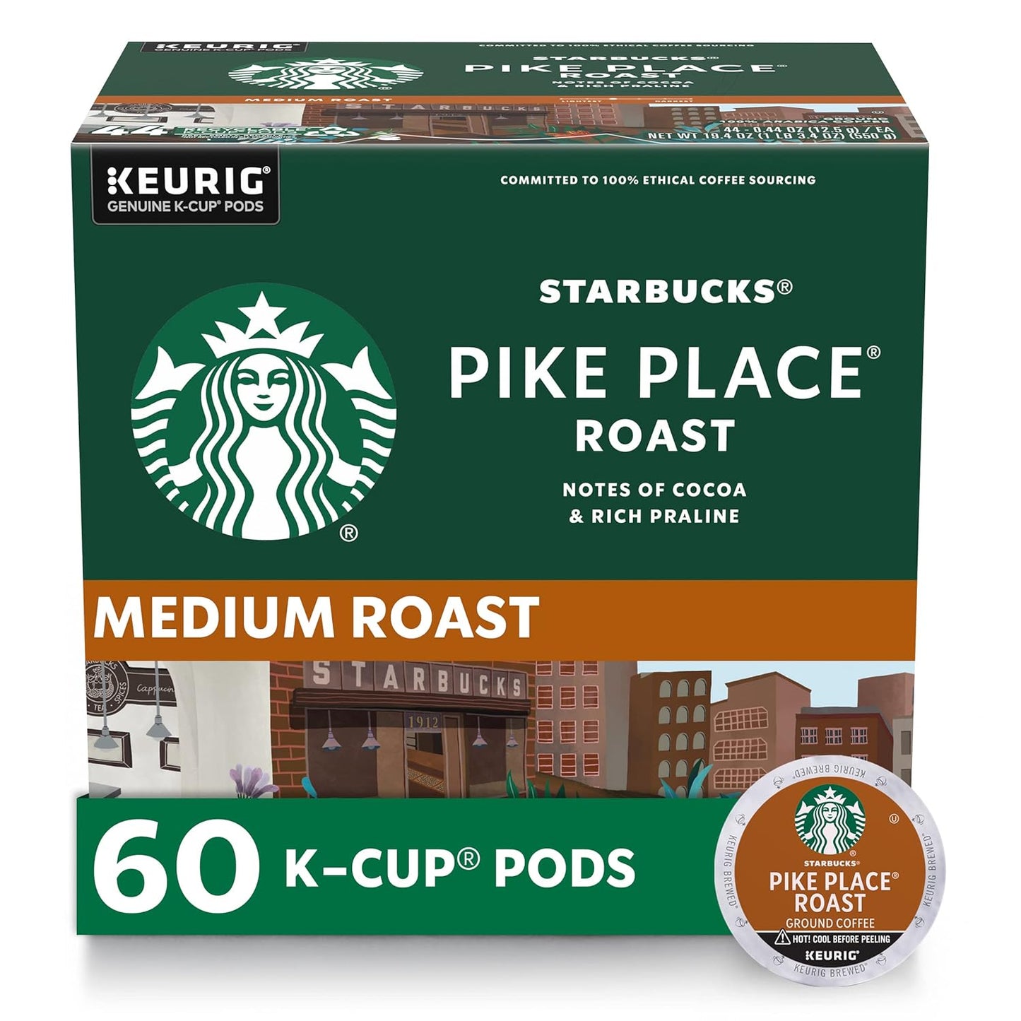 Starbucks K-Cup Coffee Pods for Keurig, Pike Place Roast Coffee