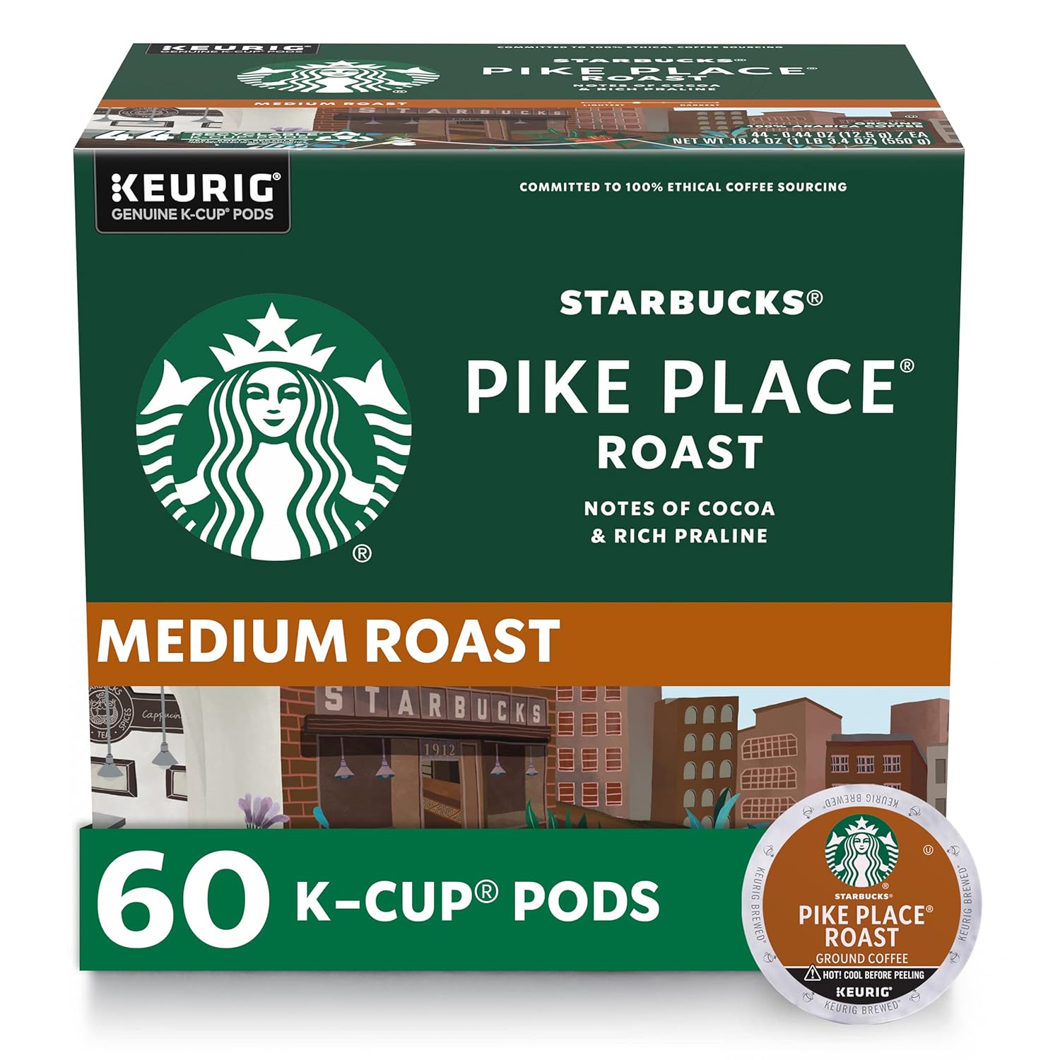 Starbucks K-Cup Coffee Pods for Keurig, Pike Place Roast Coffee