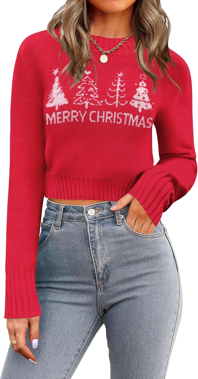 Trendy Long Sleeve Ribbed Knit Pullover for Women in Fall