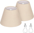 Seaside village Small Lamp Shades Set of 2 - Natural Linen, Clip