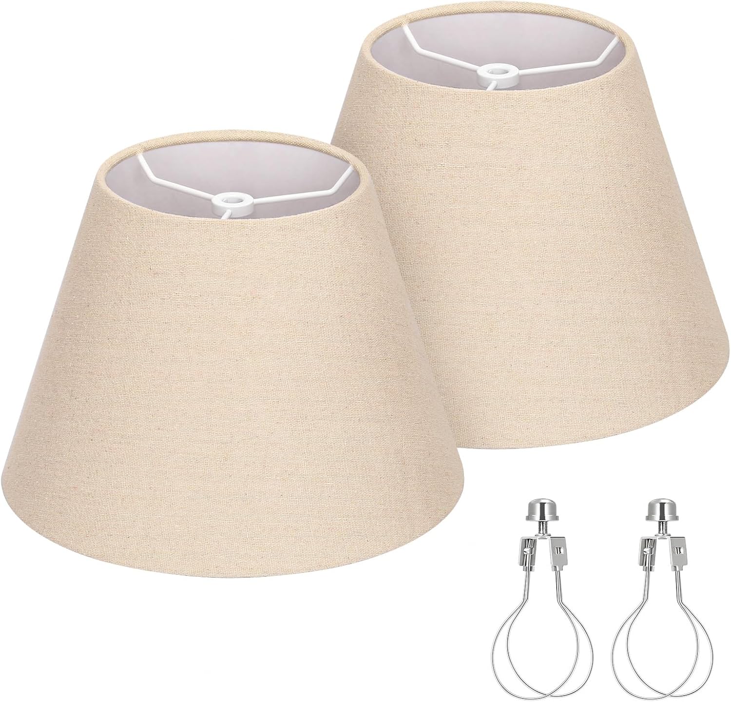 Natural Linen Lamp Shades Set of 2 for Table Lamps and More