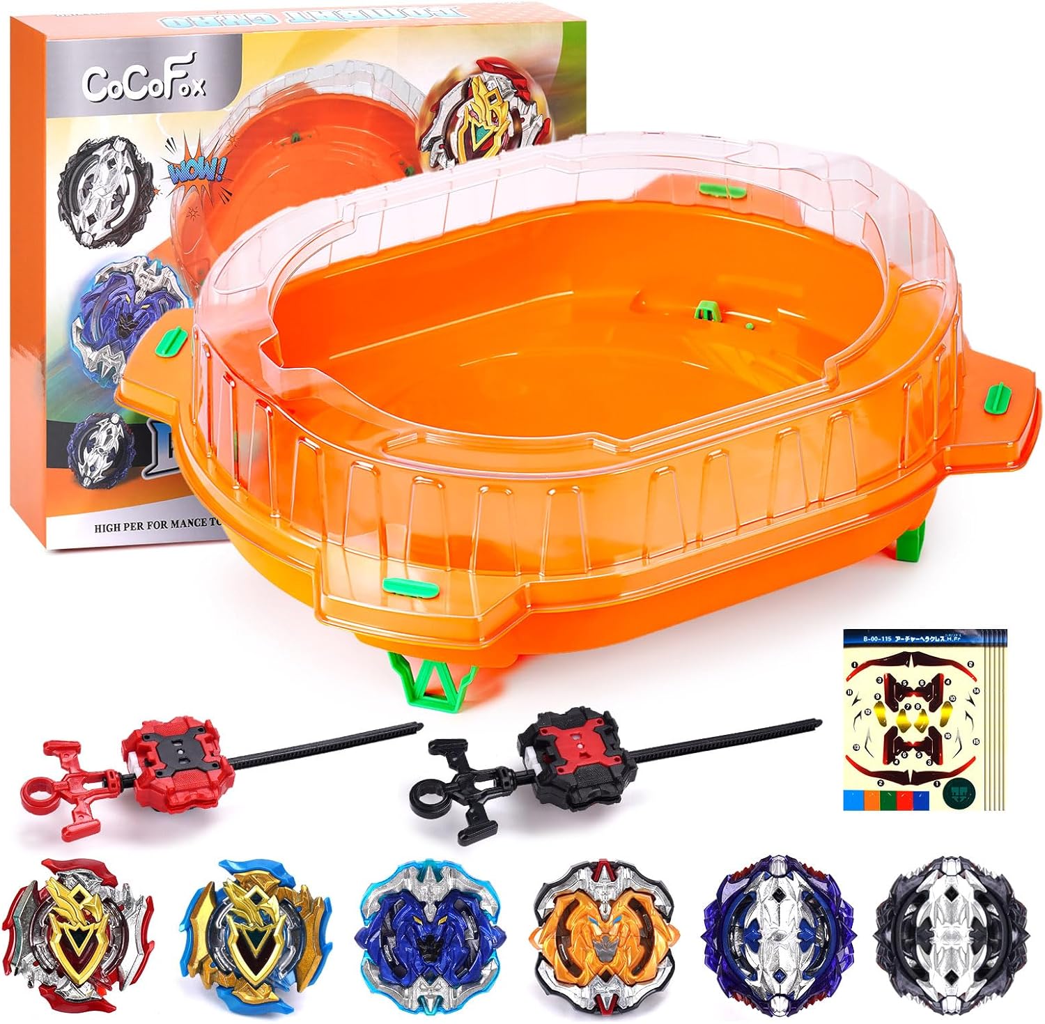 Battling Top Burst Toy Set with Stadium and Launchers for Kids