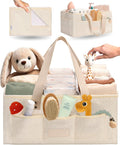 Baby Diaper Caddy Organizer with Portable Changing Mat - Soft Teddy