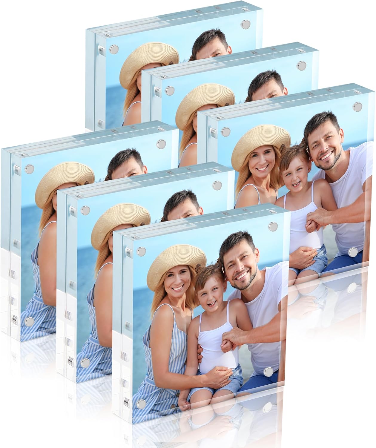 HOUSE DAY 4x4 Acrylic Picture Frames - Magnetic Double Sided Display