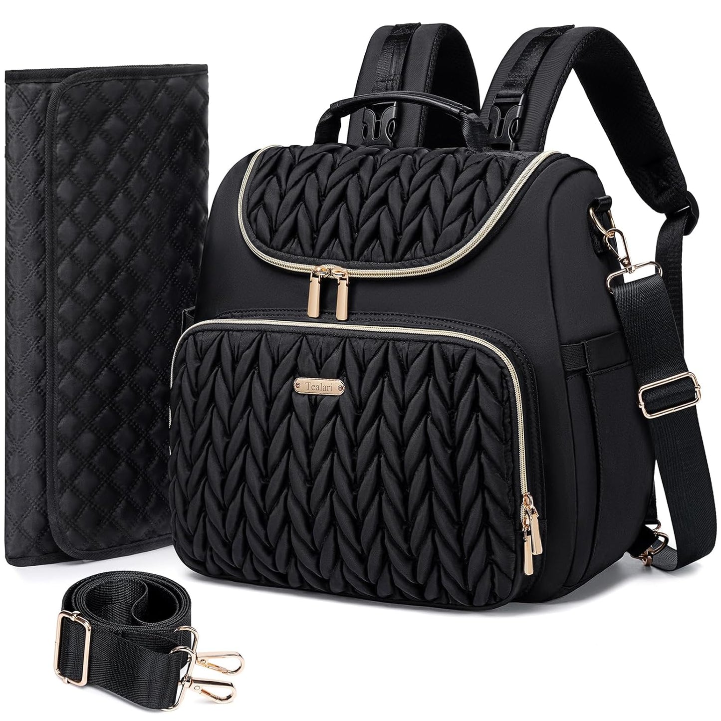 4 in 1 Convertible Diaper Bag Backpack for Stylish Parents