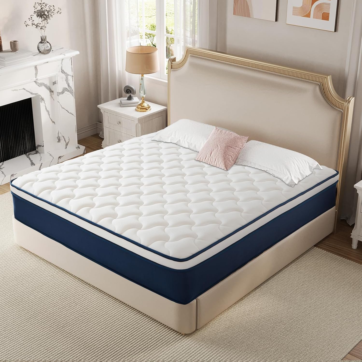 14 Inch Queen Mattress - Hybrid Gel Memory Foam & Pocket Springs