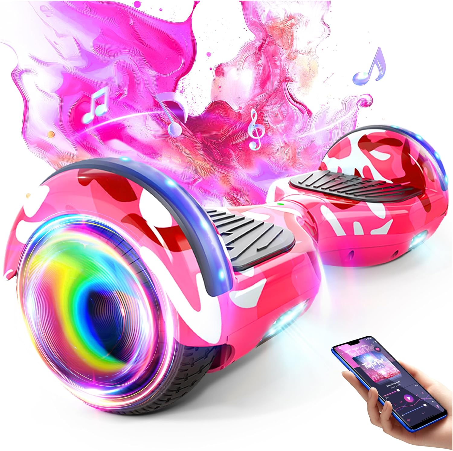 SISIGAD Scooter with Flash Wheels & Colorful LED Lights for Kids