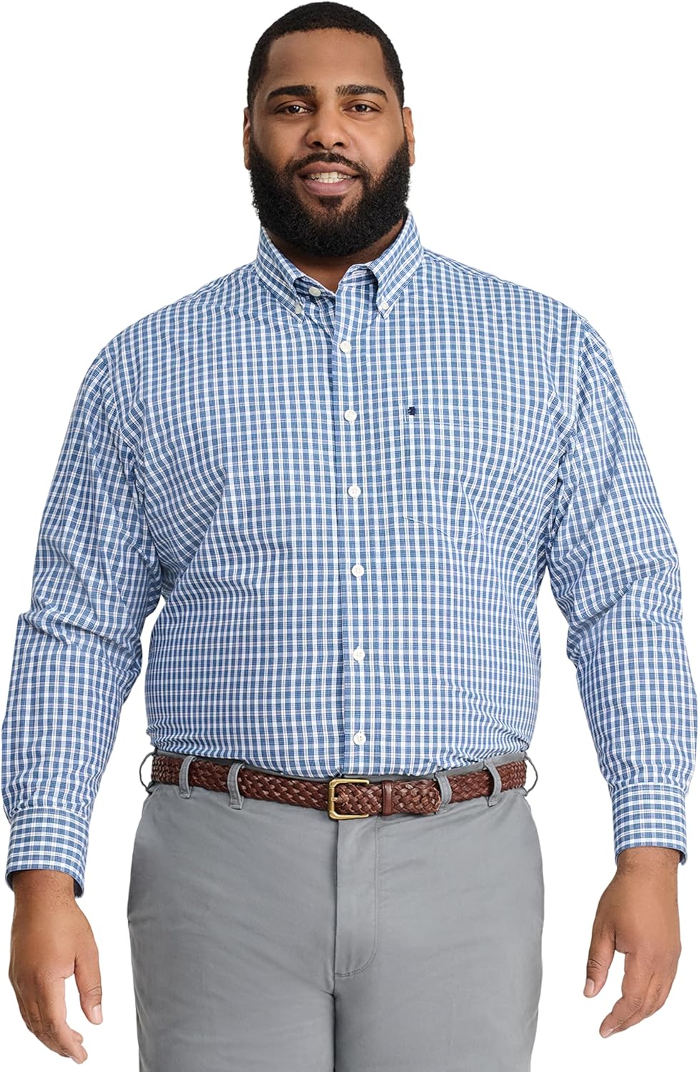 IZOD Men's Big and Tall Performance Comfort Long Sleeve Shirt