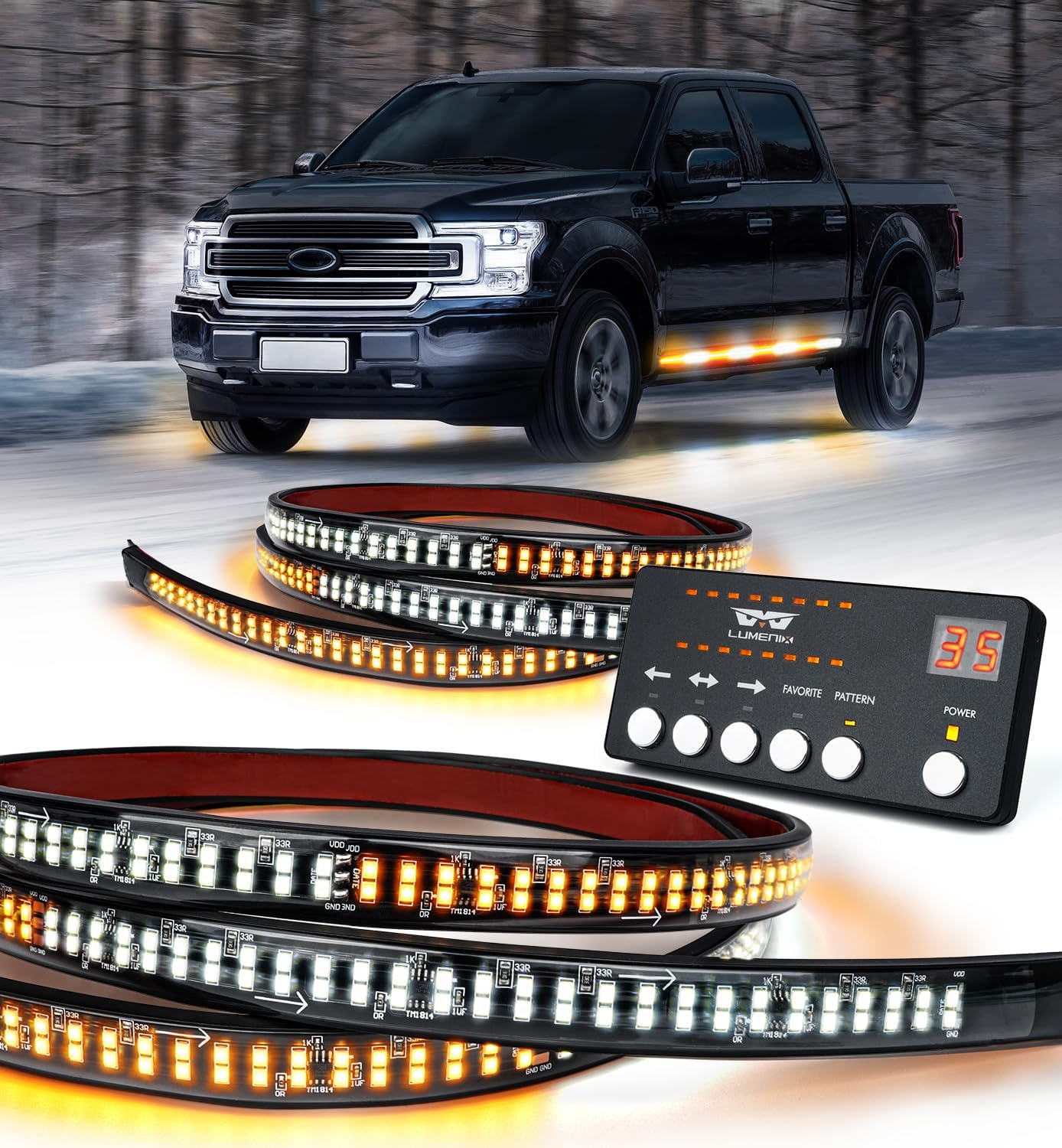 LUMENIX 70 Inch Emergency Strobe Lights for Safety and Visibility