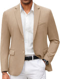 Mens Casual Blazer Slim Fit Suit Jacket - Lightweight Knit
